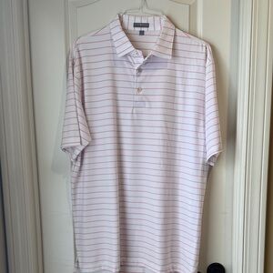 Peter Millar Summer Comfort Men's Pink Striped Polo Shirt